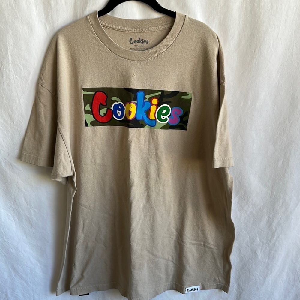 Cookies tan cotton T-shirt, size 2X